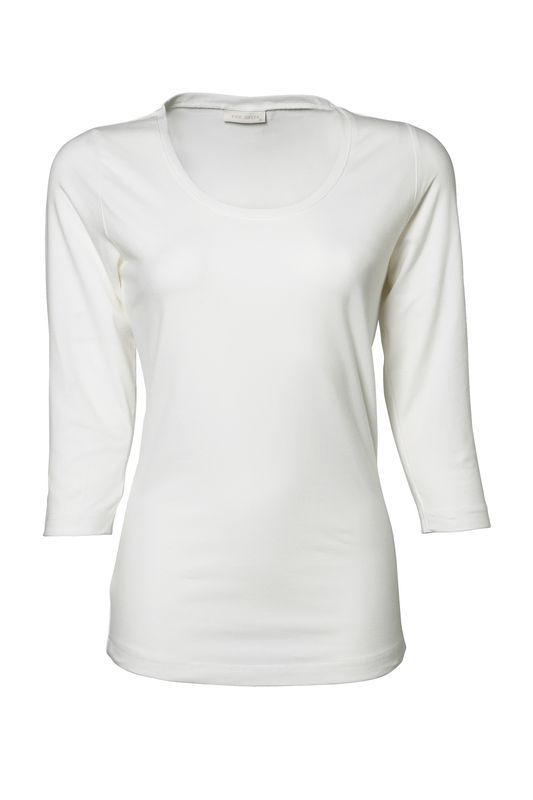TeeJays Stretch Tee 3/4-hihat naisten valkoinen