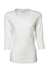TeeJays Stretch Tee 3/4-hihat naisten valkoinen